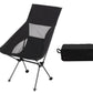 Portable Compact Camping Chair for Outdoor Camp Travel Picnic Lightweight Folding High Back Camping Chair With Head Support -Black