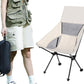 Portable Compact Camping Chair for Outdoor Camp Travel Picnic Lightweight Folding High Back Camping Chair With Head Support -Beige
