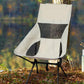 Portable Compact Camping Chair for Outdoor Camp Travel Picnic Lightweight Folding High Back Camping Chair With Head Support -Beige