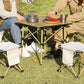 Portable Folding Camping Stool for Fishing Hiking Camping Seat with Carry Bag -Beige / L