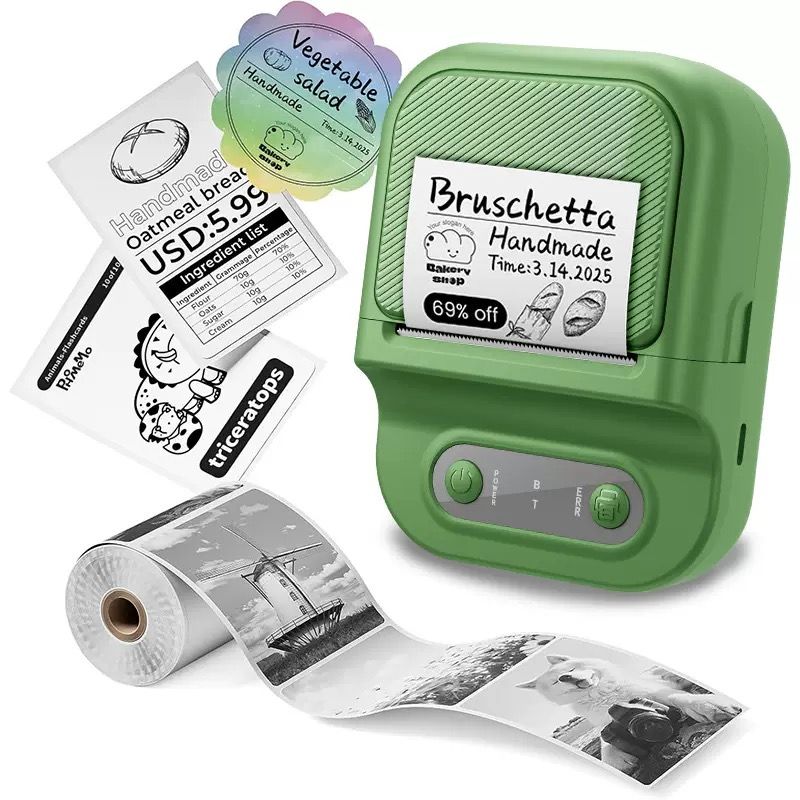 Portable Inkless Thermal Label Printer with Bluetooth Connectivity, Compatible with 12-58mm Paper Widths for Home Organization, Office Filing, Retail Pricing, and Creative Labeling Projects (Black)