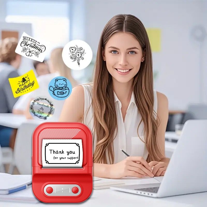 Portable Inkless Thermal Label Printer with Bluetooth Connectivity, Compatible with 12-58mm Paper Widths for Home Organization, Office Filing, Retail Pricing, and Creative Labeling Projects (Green)