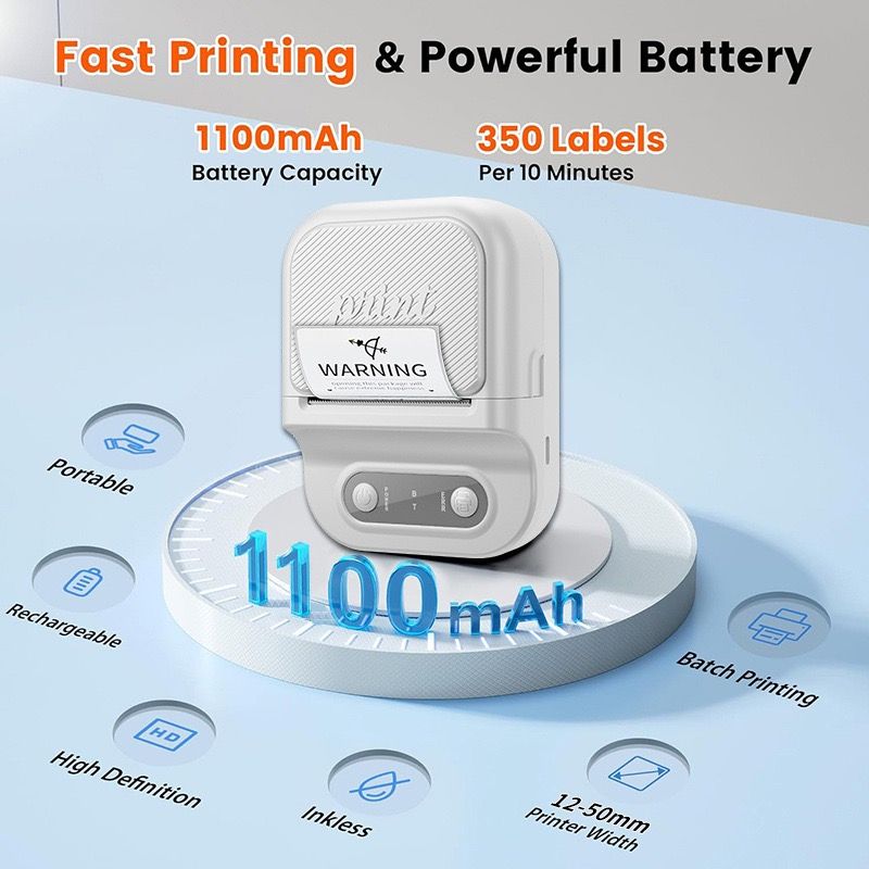 Portable Inkless Thermal Label Printer with Bluetooth Connectivity, Compatible with 12-58mm Paper Widths for Home Organization, Office Filing, Retail Pricing, and Creative Labeling Projects (Green)