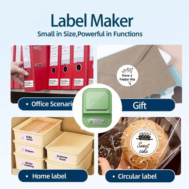 Portable Inkless Thermal Label Printer with Bluetooth Connectivity, Compatible with 12-58mm Paper Widths for Home Organization, Office Filing, Retail Pricing, and Creative Labeling Projects (Red)