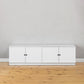 BUCHAREST TV UNIT- WHITE - HAMPTONS - ROUND BLACK