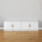 BUCHAREST TV UNIT- WHITE - SLIM - OVAL BRASS