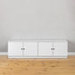 BUCHAREST TV UNIT- WHITE - SLIM - ROUND BLACK