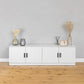 BUCHAREST TV UNIT- WHITE - VJ PANEL - OVAL BLACK