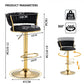 SERENITà Ivory Velvet Seat Kitchen Breakfast Bar Stools Counter Height Barstools with Back Cushioned Chairs for Home Bar x2
