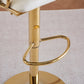 2x Height Adjustable Grey Swivel Bar Stool Velvet Golden Round Base Barstools Chairs