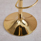 2x Height Adjustable Ivory Swivel Bar Stool Velvet Golden Round Base Barstools Chairs