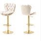 SERENITà Swivel Bar Stools Set of 2 Counter Height Barstools with Back Velvet Upholstered Adjustable Stool Chair Min Century Modern Bar Stool for Kitchen Island (Ivory)