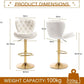 SERENITà Swivel Bar Stools Set of 2 Counter Height Barstools with Back Velvet Upholstered Adjustable Stool Chair Min Century Modern Bar Stool for Kitchen Island (Ivory)