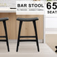 2X Wooden Bar Stool Padded PU Leather Dining Chair KANSO 65cm BLACK
