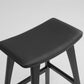 2X Wooden Bar Stool Padded PU Leather Dining Chair KANSO 65cm BLACK
