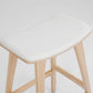 2X Wooden Bar Stool Padded Fabric Dining Chair KANSO 65cm BEIGE