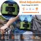 20000mAh Outdoor Portable Waist Fan Hanging Neck Fan Strong Wind with Power Bank LED Lighting for Sports Courier Outdoor Working (Green)