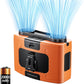 20000mAh Outdoor Portable Waist Fan Hanging Neck Fan Strong Wind with Power Bank LED Lighting for Sports Courier Outdoor Working (Orange)