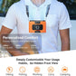 20000mAh Outdoor Portable Waist Fan Hanging Neck Fan Strong Wind with Power Bank LED Lighting for Sports Courier Outdoor Working (Orange)