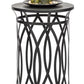 Black Round Iron Side Table with Cross Legs and Silver Finish Top