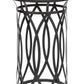 Black Round Iron Side Table with Cross Legs and Silver Finish Top