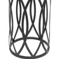 Black Round Iron Side Table with Cross Legs and Silver Finish Top