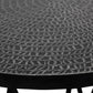 Black Round Iron Side Table with Cross Legs and Silver Finish Top