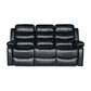 3-2 Seater Seater Finest Black Leatherette Recliner Feature Console LED Light Ultra Cushioned