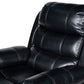 3-2 Seater Seater Finest Black Leatherette Recliner Feature Console LED Light Ultra Cushioned