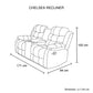 3-2 Seater Seater Finest Black Leatherette Recliner Feature Console LED Light Ultra Cushioned