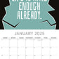 Life The Struggle is Real 2025 Square Wall Calendar 16 Months Planner New Gift