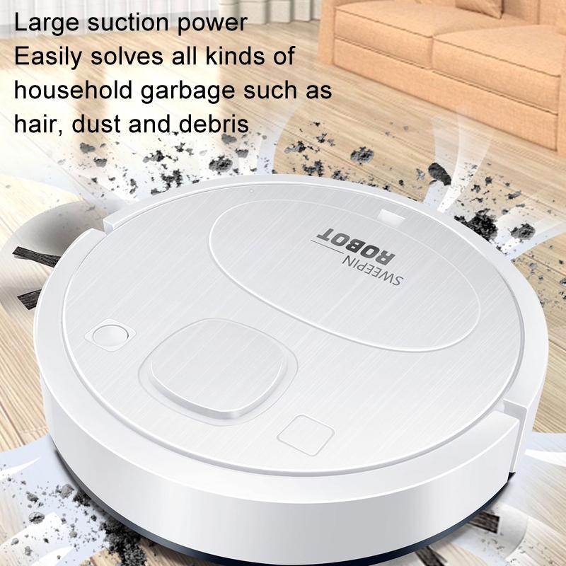 Smart Usb Charging Robot Vacuum Cleaner - Automatic Cleaning - White