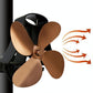 4-blade Heat Powered Fireplace Stove Fan - Aluminum - Black