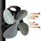 4-blade Heat Powered Fireplace Stove Fan - Aluminum - Grey