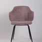 Set of 2 Dining Chairs with Corduroy Cord Fabric in Pink