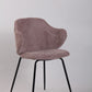 Set of 2 Dining Chairs with Corduroy Cord Fabric in Pink