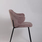 Set of 2 Dining Chairs with Corduroy Cord Fabric in Pink
