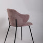 Set of 2 Dining Chairs with Corduroy Cord Fabric in Pink