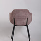 Set of 2 Dining Chairs with Corduroy Cord Fabric in Pink