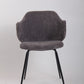 Set of 2 Dining Chairs with Corduroy Cord Fabric in Dark Grey Lincoln