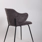 Set of 2 Dining Chairs with Corduroy Cord Fabric in Dark Grey Lincoln