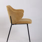 Set of 4 Dining Chairs Corduroy Cord Fabric with Metal Legs in Mustard Yellow