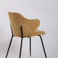 Set of 4 Dining Chairs Corduroy Cord Fabric with Metal Legs in Mustard Yellow
