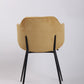 Set of 4 Dining Chairs Corduroy Cord Fabric with Metal Legs in Mustard Yellow