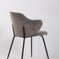 Set of 2 Dining Chairs with Corduroy Cord Fabric in Grey