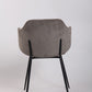 Set of 2 Dining Chairs with Corduroy Cord Fabric in Grey