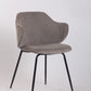 Set of 2 Dining Chairs with Corduroy Cord Fabric in Grey