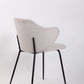 Set of 2 Dining Chairs Fabric with Metal Legs in Ivory Beige