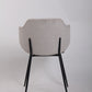 Set of 2 Dining Chairs Fabric with Metal Legs in Ivory Beige
