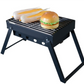 Premium Portable Charcoal Folding BBQ Grill Barbecue Foldable Travel - Black/Silver